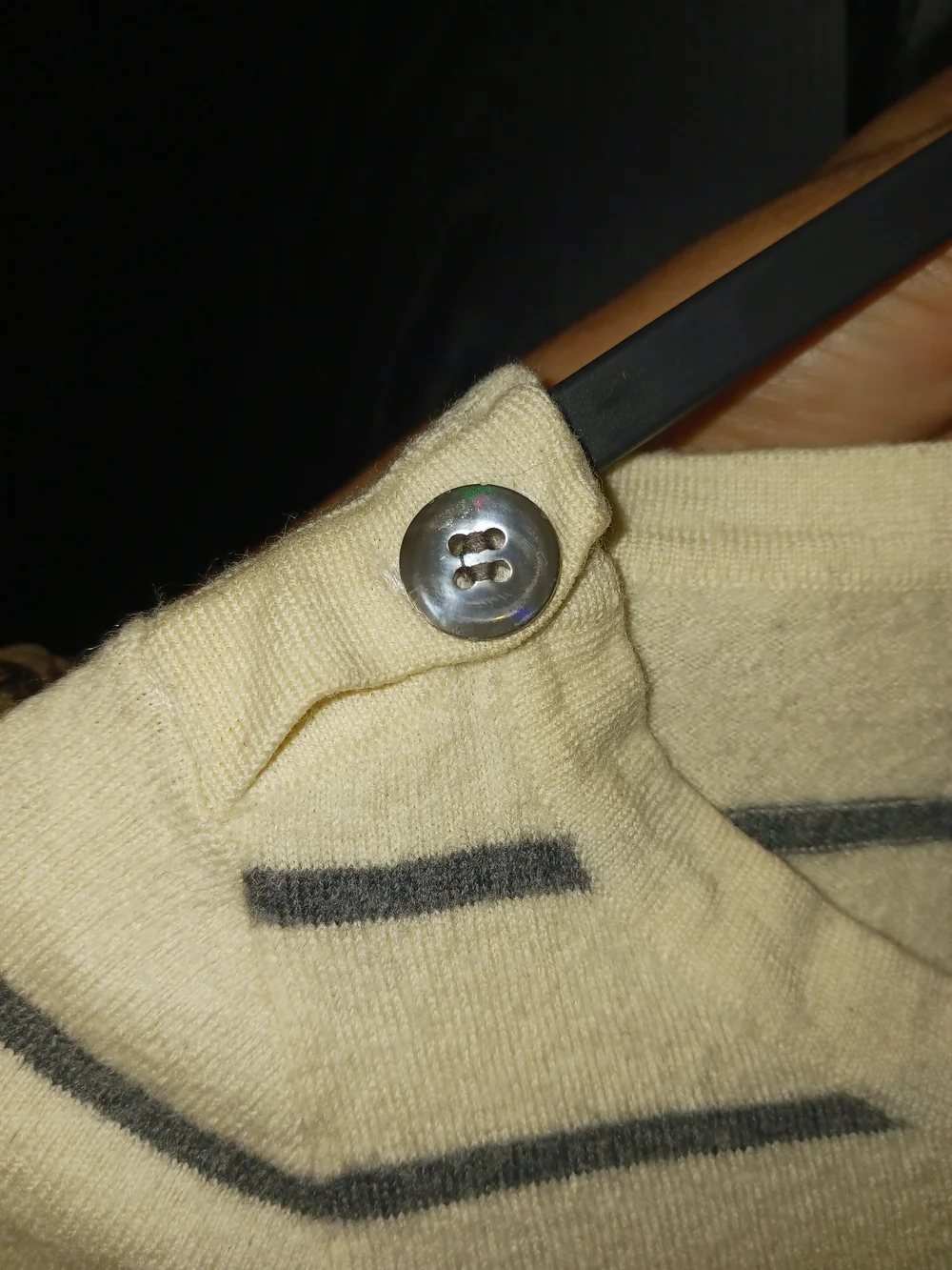 J. Crew Cream and Navy Striped Boatneck Top